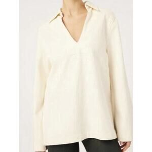 DL1961 Womens Millie Cotton Tunic Top - M - Eggshell (Cream) Cotton - NWT $169